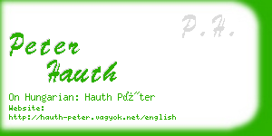 peter hauth business card